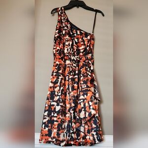 Banana Republic One-Shoulder Abstract Print Dress